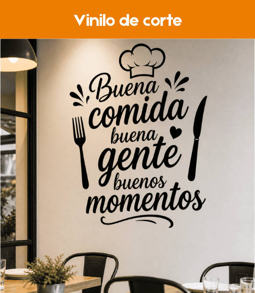 vinilo de corte en restaurante